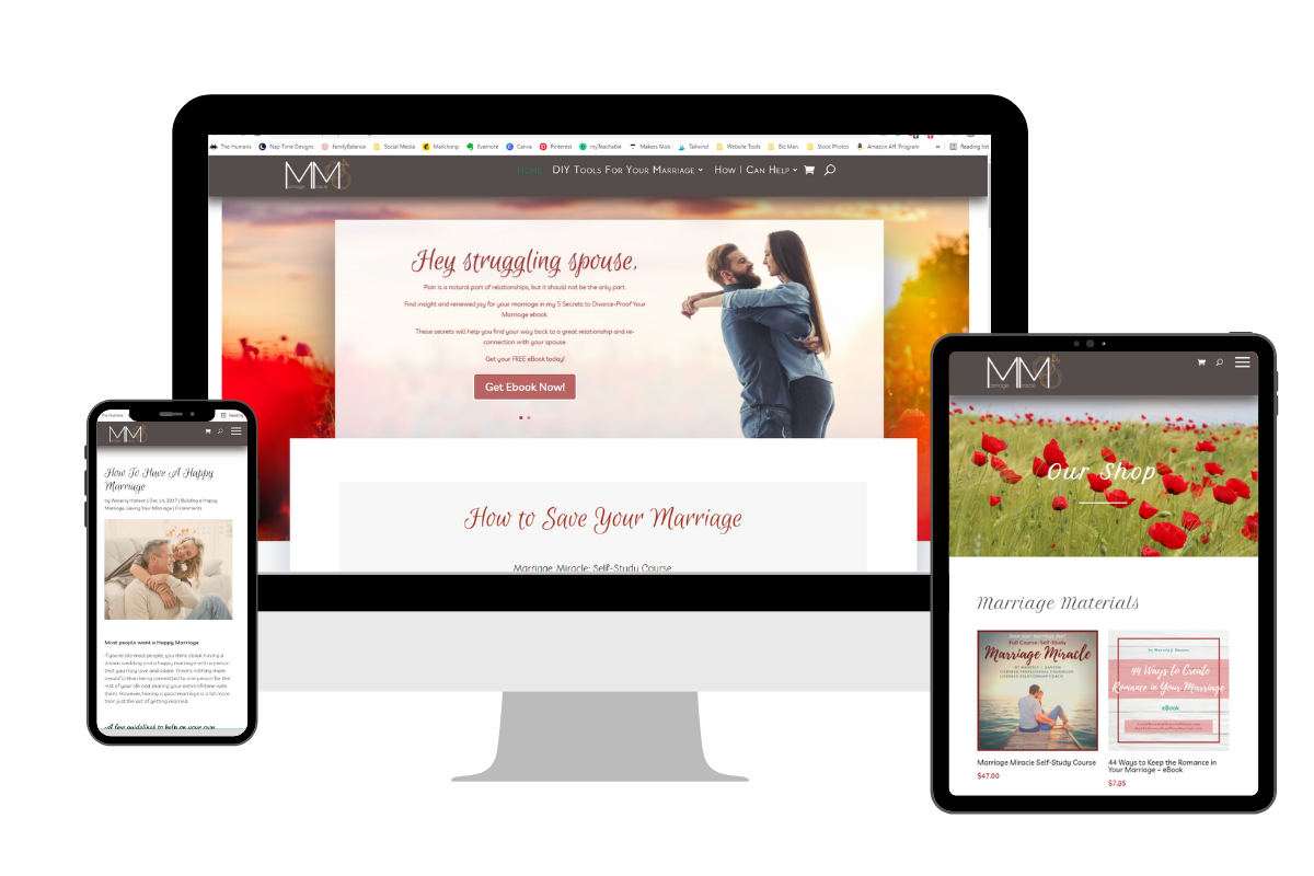 portfolio website display template phone, tablet, desktop views of waverly's site design